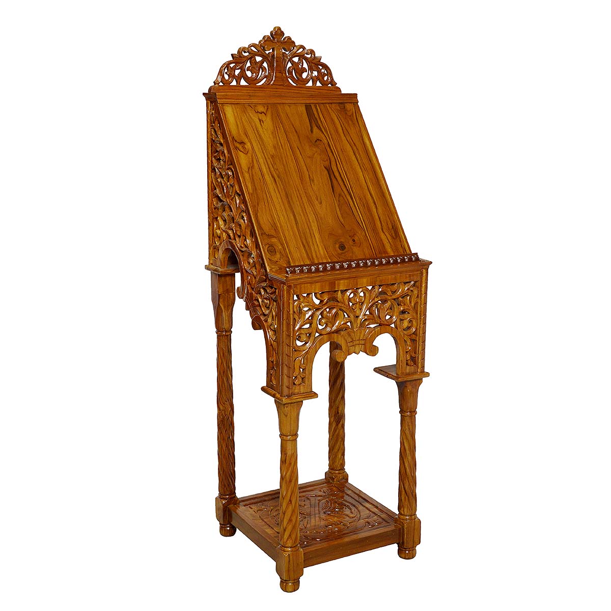 Teak Wood Carved Church Lectern Table